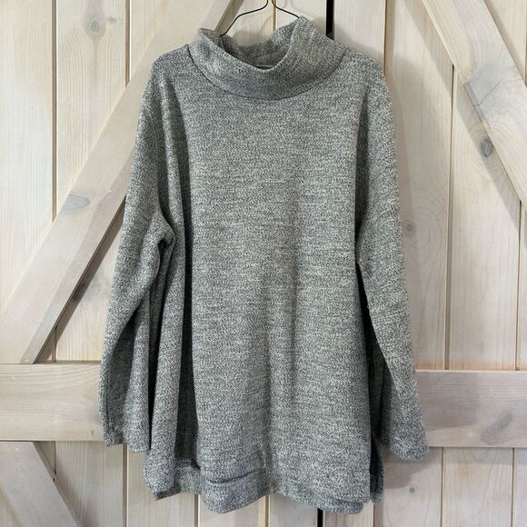 Ava And Viv Sweater 2X Warm Neutral Metallic High Neck Minimalist Comfy Stretch - Picture 1 of 11